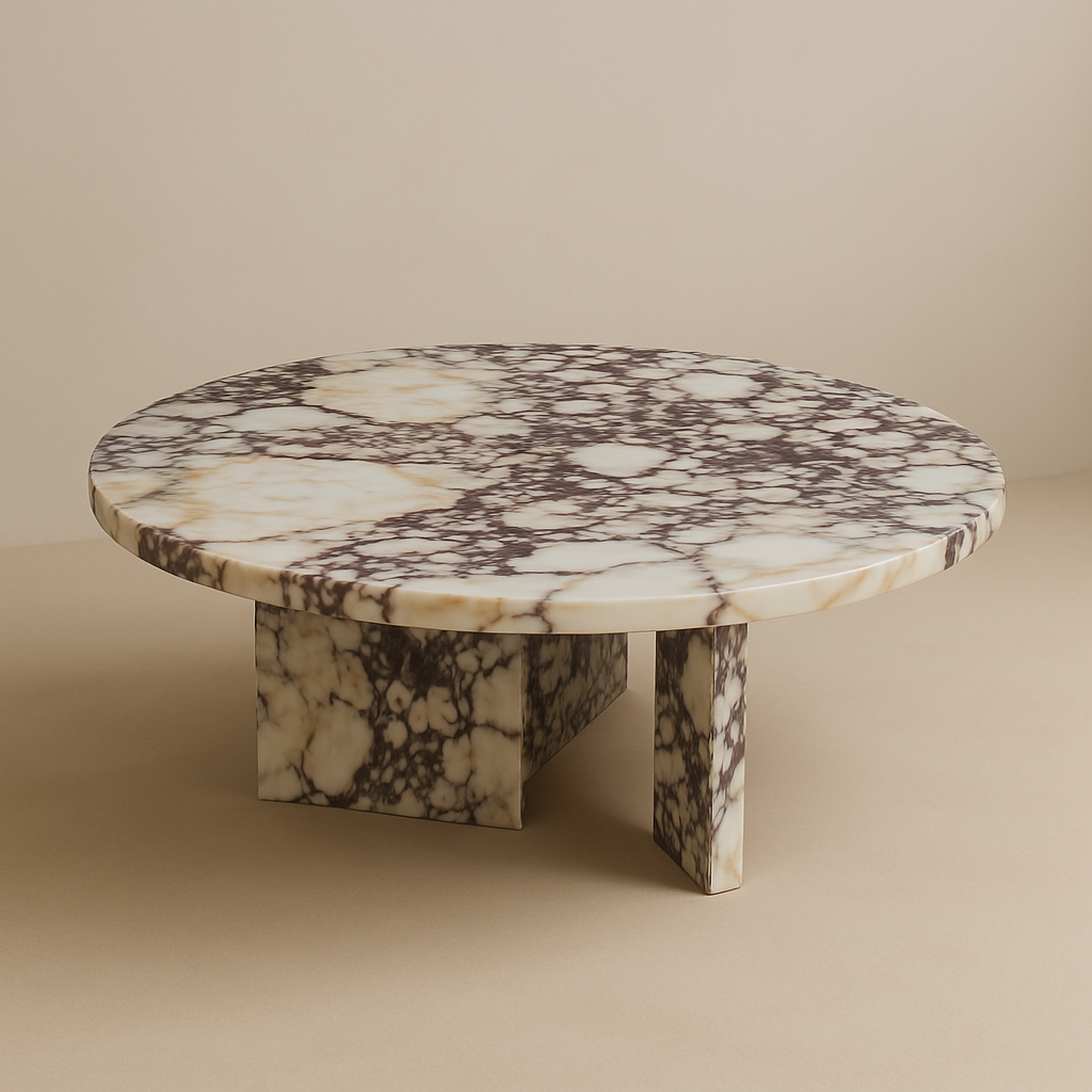 Round Viola Coffee Table with Right-Angled Legs